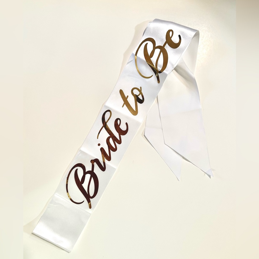 Bride to Be Sash | White and Gold